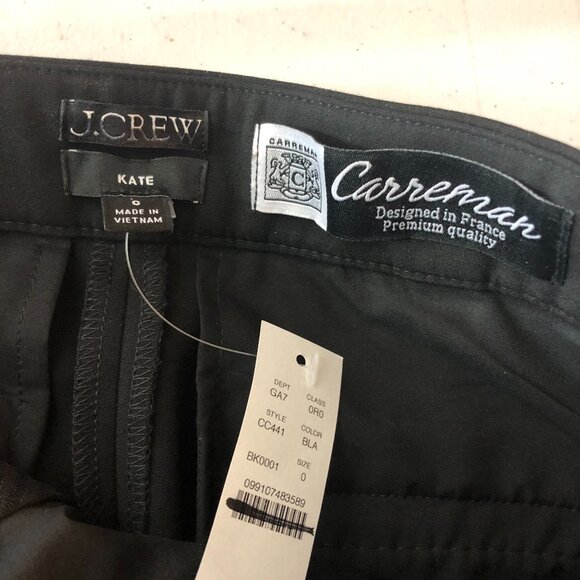 J Crew Kate Straight-Leg Pant In Four-Season Stretch Carreman Black 0 - Picture 6 of 8